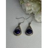 Vintage 925 Sterling Silver Sodalite Earrings Length 1.60 Inch