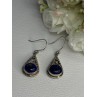 Vintage 925 Sterling Silver Sodalite Earrings Length 1.60 Inch
