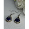 Vintage 925 Sterling Silver Sodalite Earrings Length 1.60 Inch