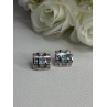 925 Sterling Silver Multicolor Spinel Earrings Length 0.46 Inch