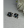 925 Sterling Silver Multicolor Spinel Earrings Length 0.46 Inch