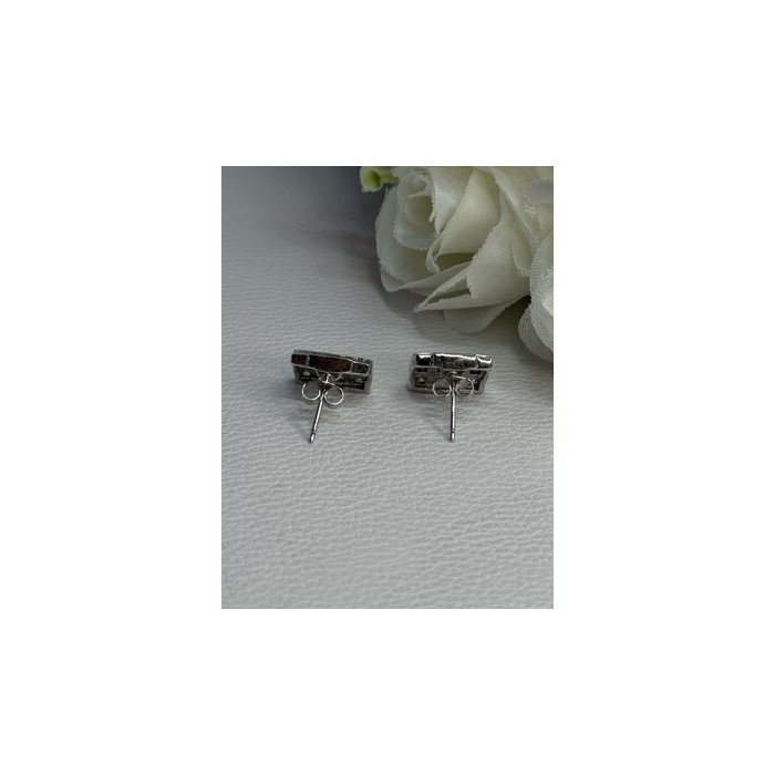 925 Sterling Silver Multicolor Spinel Earrings Length 0.46 Inch