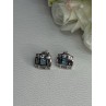 925 Sterling Silver Multicolor Spinel Earrings Length 0.46 Inch