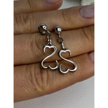 Beautiful 925 Sterling Silver Earrings Length 1.15 Inch