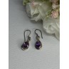 925 Sterling Silver Amethyst Earrings Length 1.20 Inch