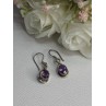 925 Sterling Silver Amethyst Earrings Length 1.20 Inch