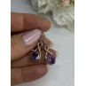 925 Sterling Silver Amethyst Earrings Length 1.20 Inch