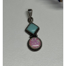 925 Sterling Silver Turquoise & Opal Pendant