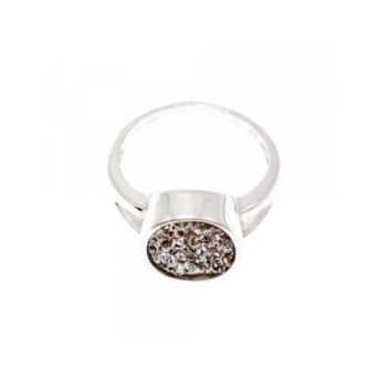 925 STERLING SILVER DRUZY PYRITE RING SIZE 10.5