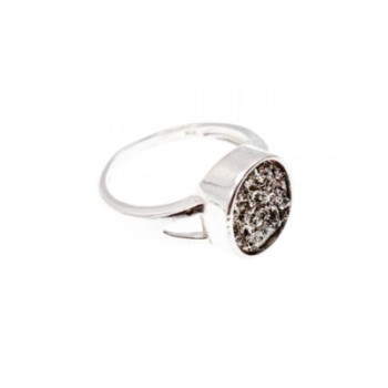 925 STERLING SILVER DRUZY PYRITE RING SIZE 10.5