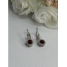 925 Sterling Silver Garnet Earrings Length 1.10 Inch