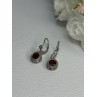 925 Sterling Silver Garnet Earrings Length 1.10 Inch