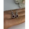925 Sterling Silver Garnet Earrings Length 1.10 Inch
