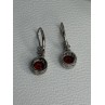 925 Sterling Silver Garnet Earrings Length 1.10 Inch