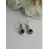925 Sterling Silver Garnet Earrings Length 1.10 Inch