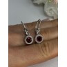 925 Sterling Silver Garnet Earrings Length 1.10 Inch