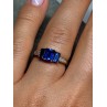 10K YELLOW GOLD SAPPHIRE & DIAMONDS RING SIZE 6