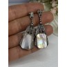 Vintage 925 Sterling Silver Abalone Earrings Length 2 Inch