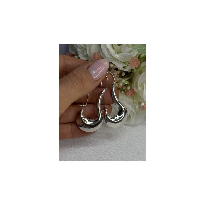 Elegant 925 Sterling Silver Earrings Length 1.90 Inch