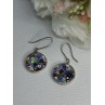 Murano Venice Millefiori 925 Sterling Silver Earrings Length 1.60 Inch