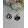Murano Venice Millefiori 925 Sterling Silver Earrings Length 1.60 Inch