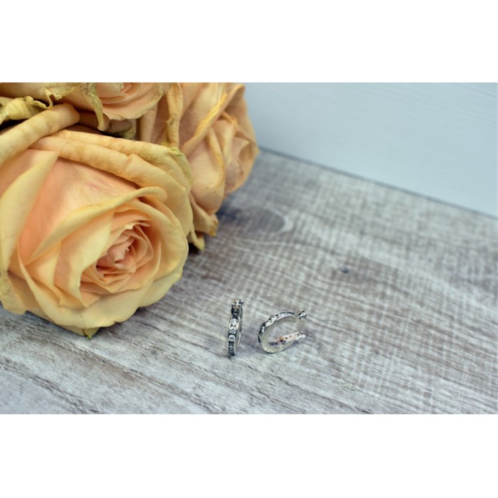 925 Sterling Silver CZ Classic Earrings Thailand