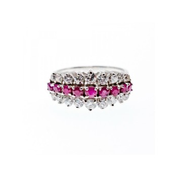 925 STERLING SILVER PINK SPINEL & CZ RING SIZE 9.25