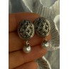 Michael Dawkins 925 Sterling Silver Pearl Earrings Length 1.30 inch