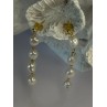 925 Sterling Silver Gold Plated Pearl Earrings Length 2.30 inch