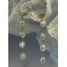 925 Sterling Silver Gold Plated Pearl Earrings Length 2.30 inch