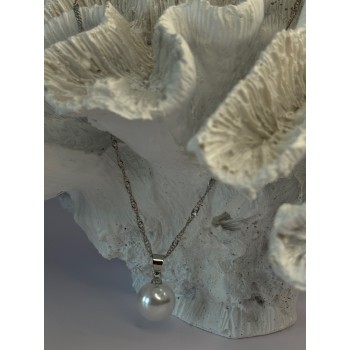 925 Sterling Silver Pearl Necklace Length 18 inch