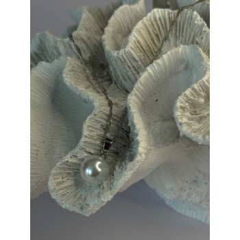 925 Sterling Silver Pearl Necklace Length 18 inch