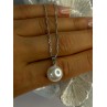 925 Sterling Silver Pearl Necklace Length 18 inch