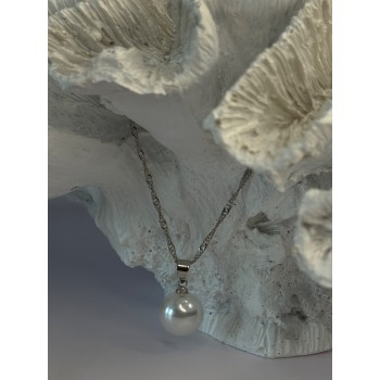 925 Sterling Silver Pearl Necklace Length 18 inch