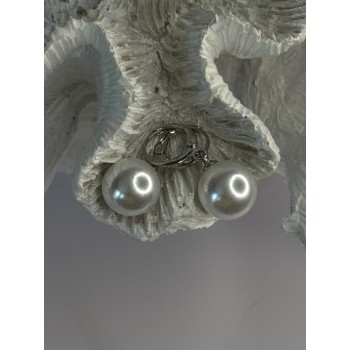 925 Sterling Silver Pearl Earrings Length 1.10 inch