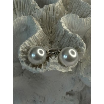 925 Sterling Silver Pearl Earrings Length 1.10 inch