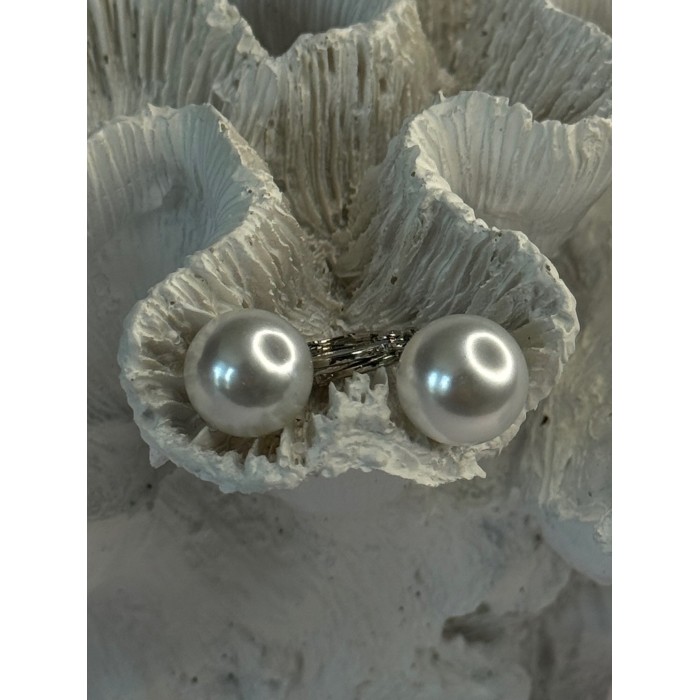 925 Sterling Silver Pearl Earrings Length 1.10 inch