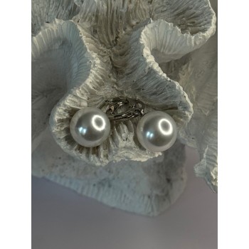 925 Sterling Silver Pearl Earrings Length 1.10 inch