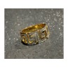 925 Sterling Silver Gold Plated Diamonds Ring Size 5.5
