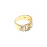 925 Sterling Silver Gold Plated Diamonds Ring Size 5.5