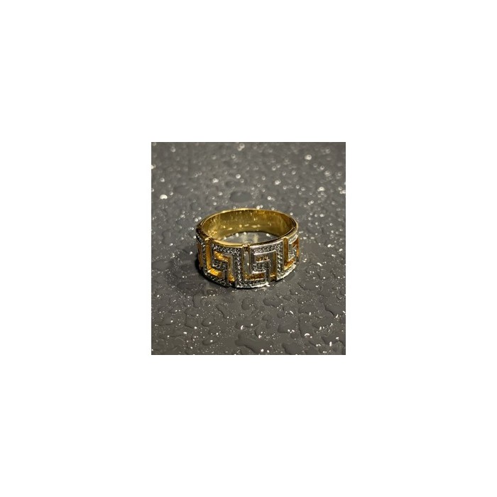 925 Sterling Silver Gold Plated Diamonds Ring Size 5.5