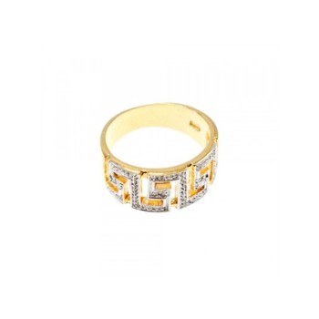 925 Sterling Silver Gold Plated Diamonds Ring Size 5.5