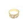 925 Sterling Silver Gold Plated Diamonds Ring Size 5.5