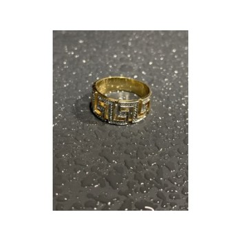 925 Sterling Silver Gold Plated Diamonds Ring Size 5.5