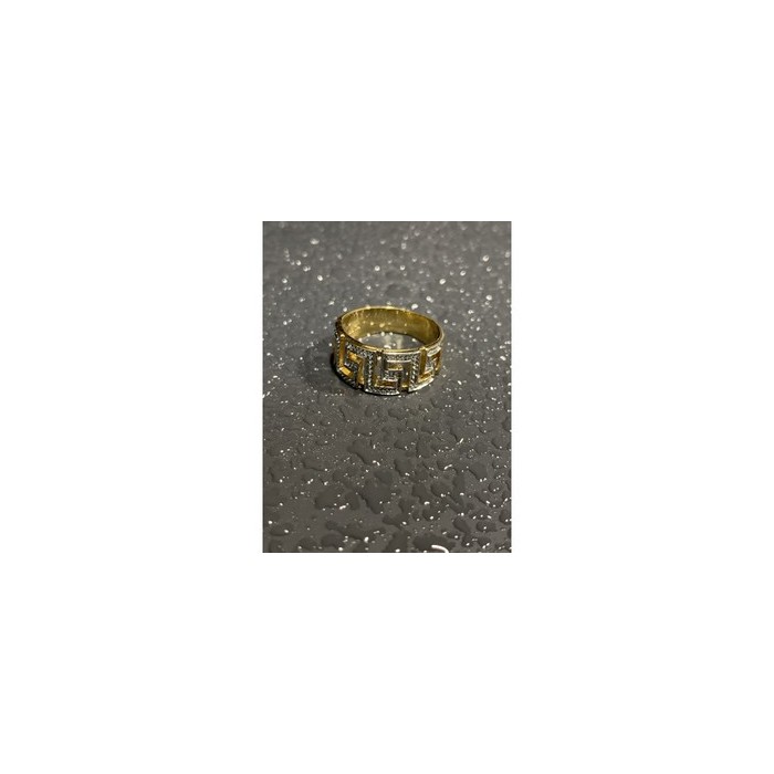 925 Sterling Silver Gold Plated Diamonds Ring Size 5.5