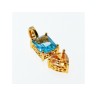 925 STERLING SILVER GOLD PLATED TOPAZ, HELIODOR & CZ PENDANT