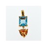 925 STERLING SILVER GOLD PLATED TOPAZ, HELIODOR & CZ PENDANT