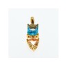 925 STERLING SILVER GOLD PLATED TOPAZ, HELIODOR & CZ PENDANT