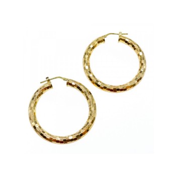 925 STERLING SILVER GOLD PLATED HOOP EARRINGS ITALY