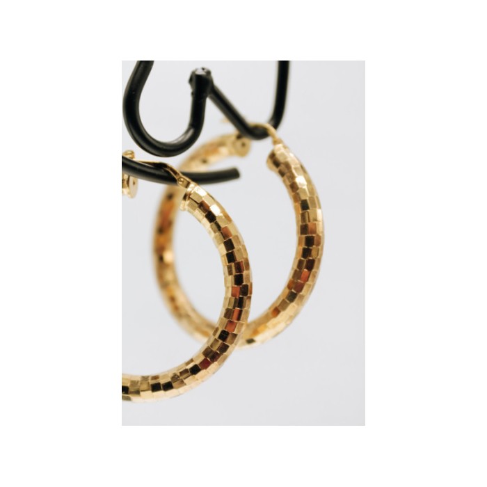 925 STERLING SILVER GOLD PLATED HOOP EARRINGS ITALY